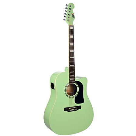 DMX Guitars DAG100CE SSG Elektro Akustik Gitar (Satin Surf Green)