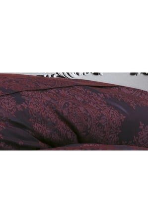 Tiara Bambu Jakar Kumaş Bordo Çift Kiş. Nevresim Takımı Battal Boy 6 Parça 1194 