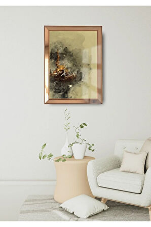 İstanbul Silüet Cam Ayna Çerçeveli Tablo