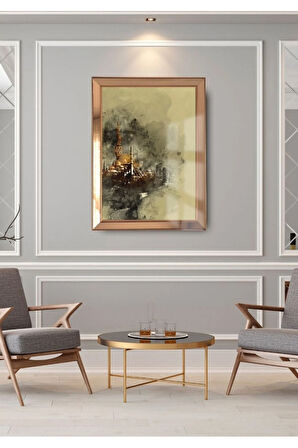 İstanbul Silüet Cam Ayna Çerçeveli Tablo