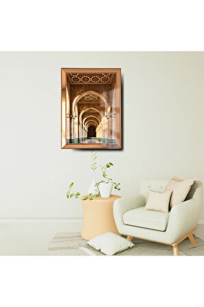 Gold Hasan Camii Cam Ayna Çerçeveli Dini Tablo