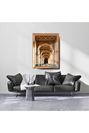 Gold Hasan Camii Cam Ayna Çerçeveli Dini Tablo