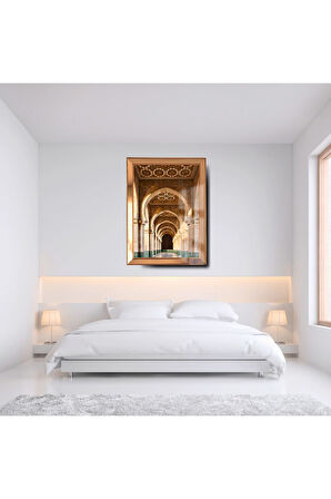 Gold Hasan Camii Cam Ayna Çerçeveli Dini Tablo