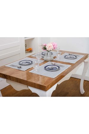Ayda Jakar Polyester Kumaş Bej Amerikan Servis 33,5x46 Cm Gri 4 Ad. 1386