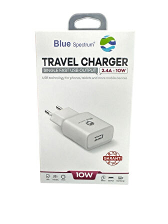 Blue Spectrum 10W 2.4A Şarj Başlığı USB Çıkışlı