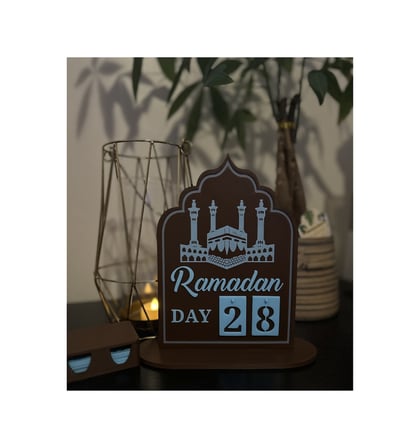 Ramazan Takvimi Masaüstü Günlük Değiştirilebilir Kahverengi Beyaz 3d Dekor Kahverengi-beyaz