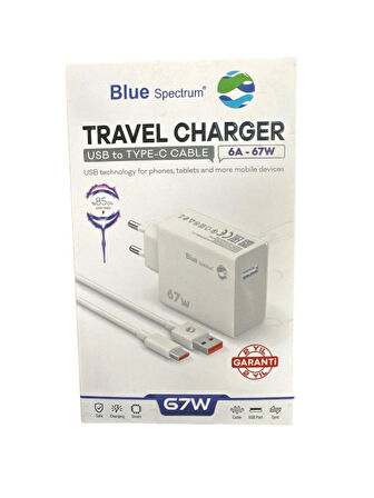 Blue Spectrum 67W 6.0A Hızlı Şarj Seti USB-TypeC