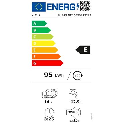 Altus AL 445 NIX 5 Programlı Bulaşık Makinesi