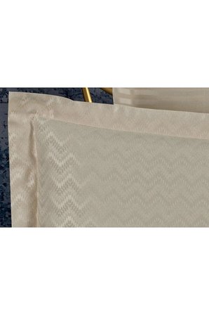 Odesa Bambu Jakar Kumaş Bej İkili Oksford Yastık Kılıfı  60x80 Cm 1328 
