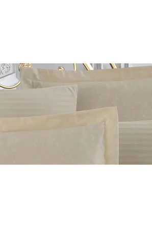 Rita Bambu Jakar Kumaş Bej İkili Oksford Yastık Kılıfı 60x80 Cm 1335