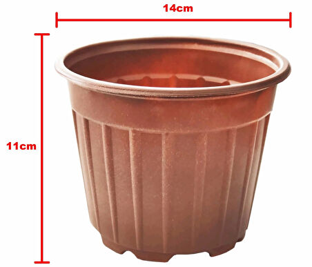 Kahverengi Çizgili Vakum Saksı 14X11Cm (Adet)
