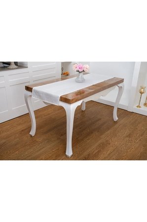 Ayda Jakar Polyester Kumaş Krem Runner 45x150 Cm 1418