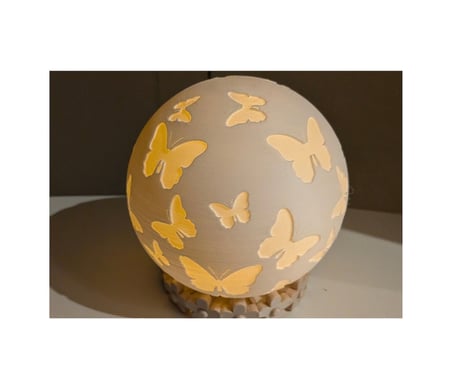 Kelebek Desenli Küre Mumluk 3d Baskı Dekoratif Tealight Mum Tutucu Beyaz