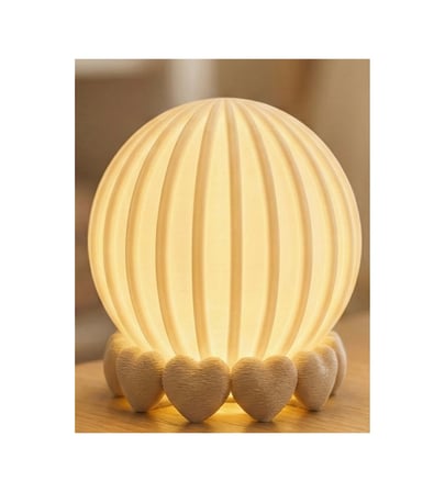 Kalp Tabanlı Nervürlü Küre Mumluk 3d Baskı Dekoratif Tealight Mum Tutucu Beyaz