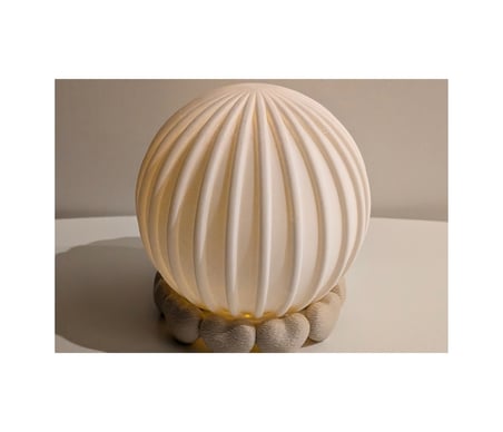 Kalp Tabanlı Nervürlü Küre Mumluk 3d Baskı Dekoratif Tealight Mum Tutucu Beyaz