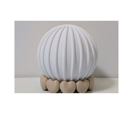 Kalp Tabanlı Nervürlü Küre Mumluk 3d Baskı Dekoratif Tealight Mum Tutucu Beyaz