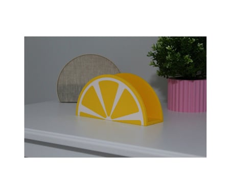 Limon Şekilli Peçetelik 3d Baskı Dekoratif Masaüstü Peçete Tutucu Sarı