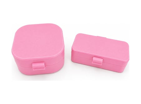Kulak Çubuğu Ve Pamuk Seyahat Kabı 3d Baskı Taşınabilir Hijyenik Organizer Pembe