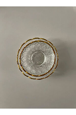 Kristal 6 Adet Kase Ve 6 Adet Tabak Çerezlik 12 Parça