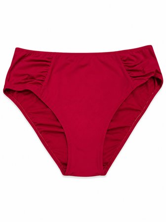 Büyük Beden Yan Drapeli Toparlayıcı Yüksek Bel Kadın Bikini Alt
