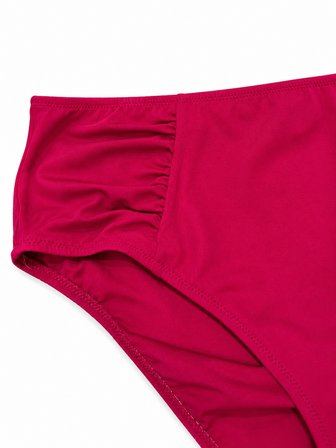 Büyük Beden Yan Drapeli Toparlayıcı Yüksek Bel Kadın Bikini Alt