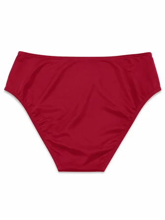 Büyük Beden Yan Drapeli Toparlayıcı Yüksek Bel Kadın Bikini Alt