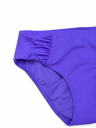 Büyük Beden Yan Drapeli Toparlayıcı Yüksek Bel Kadın Bikini Alt