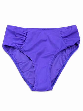 Büyük Beden Yan Drapeli Toparlayıcı Yüksek Bel Kadın Bikini Alt
