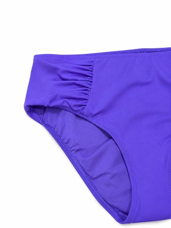 Büyük Beden Yan Drapeli Toparlayıcı Yüksek Bel Kadın Bikini Alt