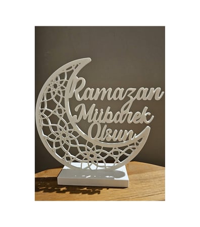 Ramazan Mübarek Yazılı Dekoratif Obje 3d Baskı Masaüstü Ramazan Dekoru