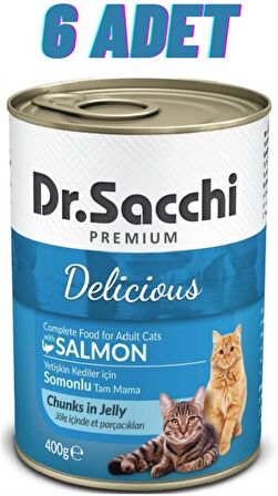 Dr.Sacchi Somonlu Kedi Konservesi 6x400 Gr