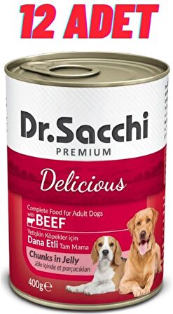 Dr.Sacchi Sığır Etli Köpek Konservesi 12x400 Gr