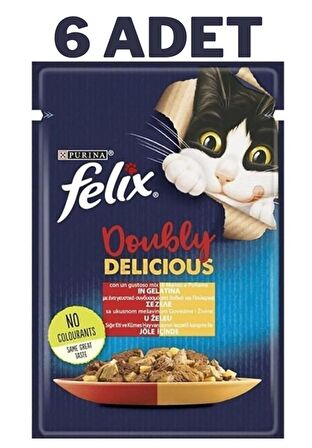 Felix Çifte Lezzet Etli Ve Kanatlı Kedi Konservesi 6x85 Gr