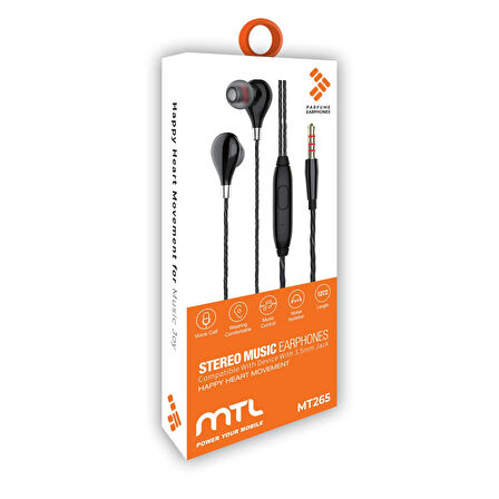 3.5 MM Jack Girişli Stereo Kulak İçi Silikonlu Kablolu Kulaklık MT265