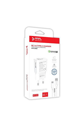 3 Amper 18W Type-C USB Hızlı Ev Tipi Şarj Seti MT1302