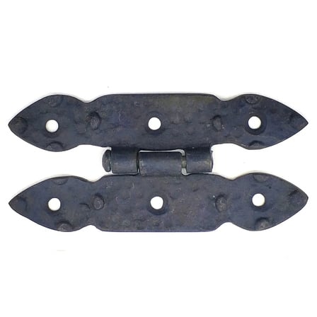Antika Tarz Dekoratif Pirinç Düğmeli Menteşe - 117x57 Mm, Oksit