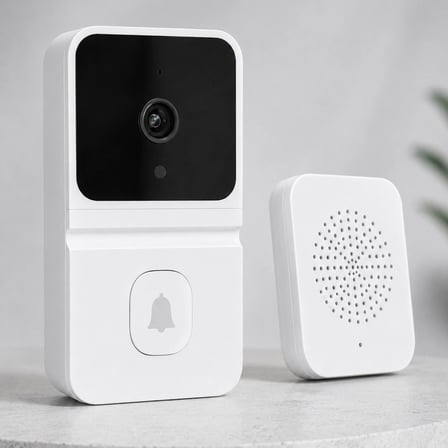 Beyaz Akıllı Güvenlik Kapı Zili | Telefon Kontrollü Wi-fi Görüntülü Kapı Zili