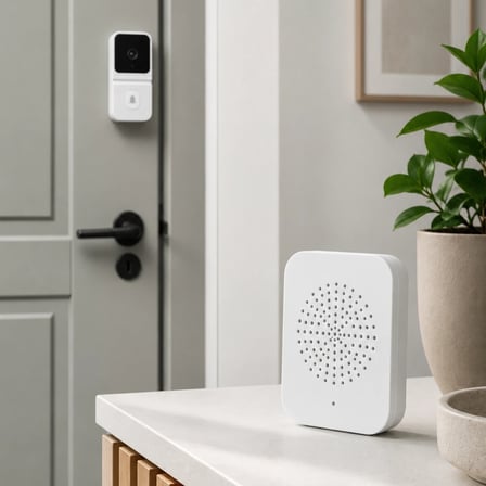 Beyaz Akıllı Güvenlik Kapı Zili | Telefon Kontrollü Wi-fi Görüntülü Kapı Zili