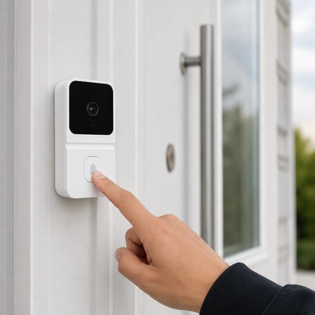 Beyaz Akıllı Güvenlik Kapı Zili | Telefon Kontrollü Wi-fi Görüntülü Kapı Zili