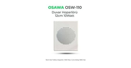 Osawa OSW-110 13 cm Hat Trafolu Beyaz 100V Duvar Hoparlörü - Adet