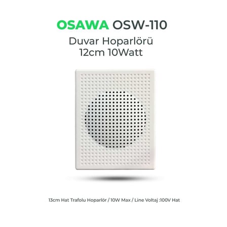 Osawa OSW-110 13 cm Hat Trafolu Beyaz 100V Duvar Hoparlörü - Adet