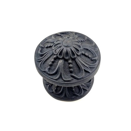 Antika Tarz Dekoratif Pirinç Çiçekli Kapı Tokmağı - 80 Mm Çap, Oksit