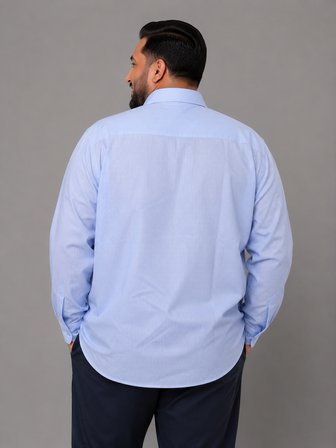 Büyük Beden Pamuklu Uzun Kollu Erkek Gömlek