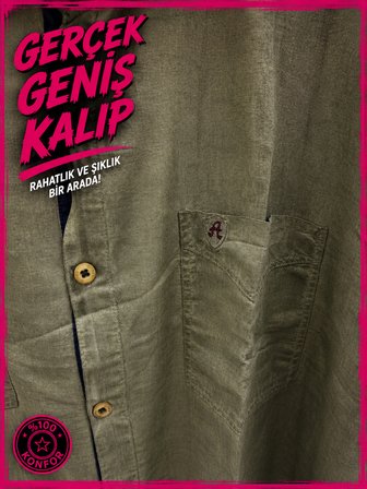 Büyük Beden Pamuklu Kısa Kollu Erkek Gömlek