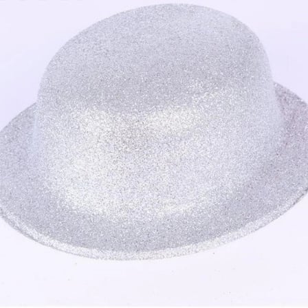 Gümüş Renk Yuvarlak Simli Plastik Parti Şapkası
