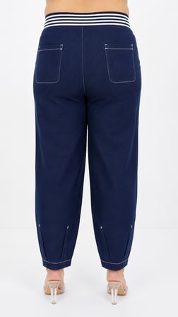 Büyük Beden  Denim Bol Paça Kadın Pantolon