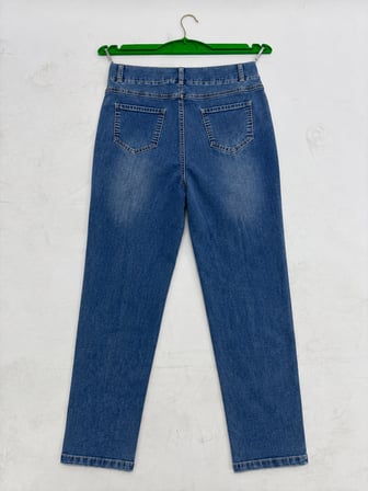 Büyük Beden Likralı Taşlı Denim Kadın Pantolon