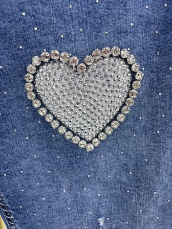 Büyük Beden Taşlı Denim Kadın Pantolon