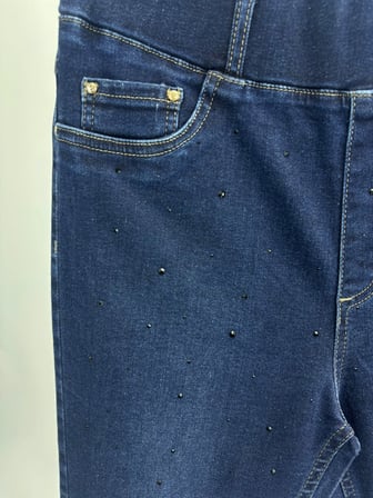 Büyük Beden Taşlı Denim Kadın Pantolon