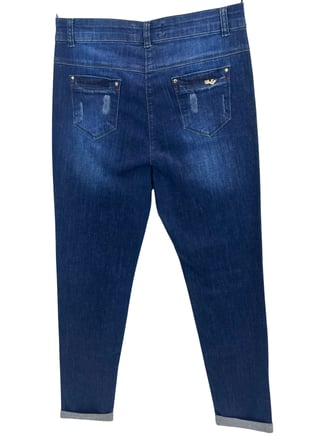 Büyük Beden Fermuarlı Denim  Kadın Pantolon